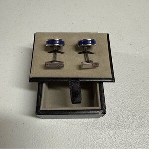 Massimo Dutti Navy and Silver Cufflinks